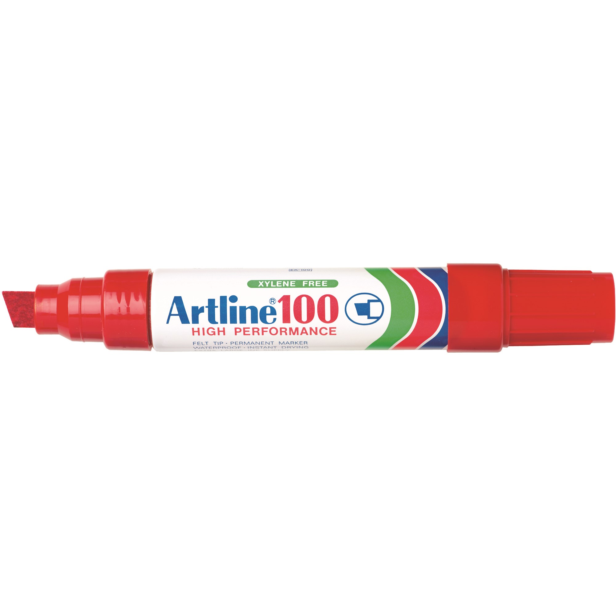 Artline 100 Jumbo Permanent Marker Chisel 12mm Red Box 6