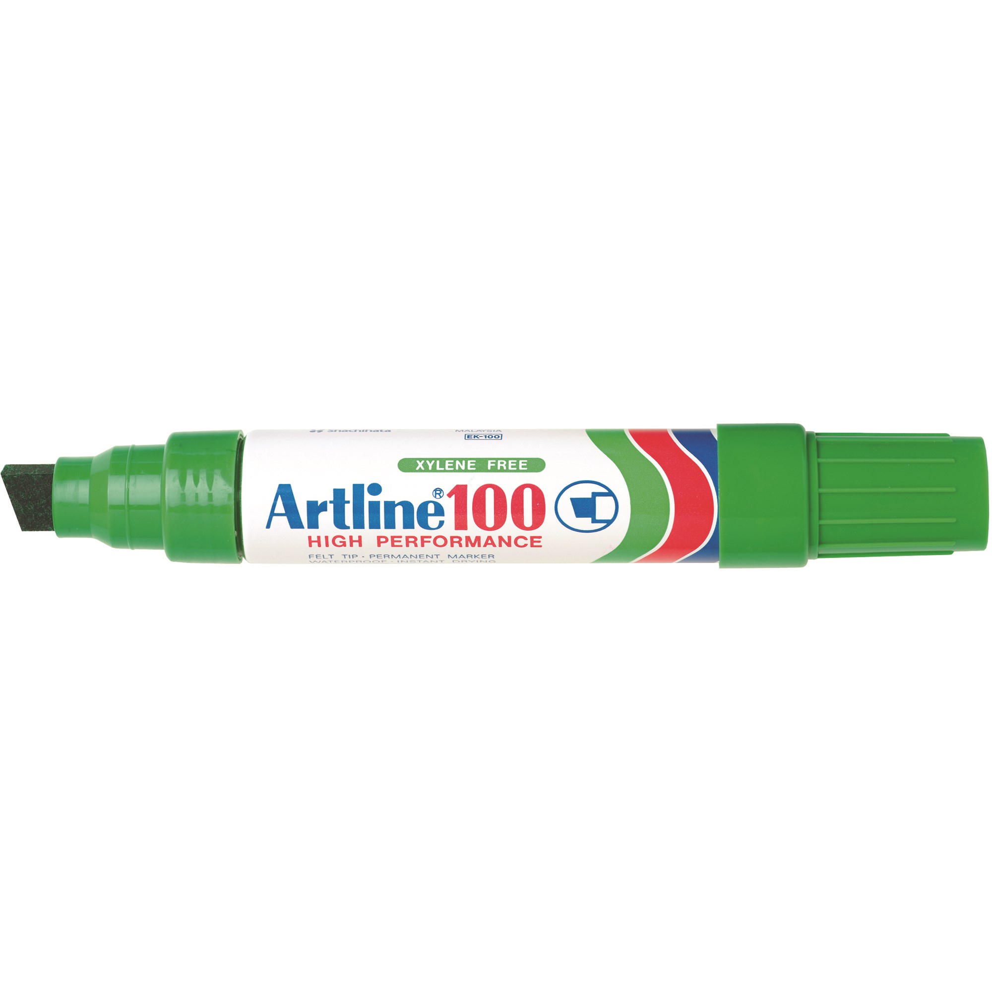 Artline 100 Jumbo Permanent Marker Chisel 12mm Green Box 6