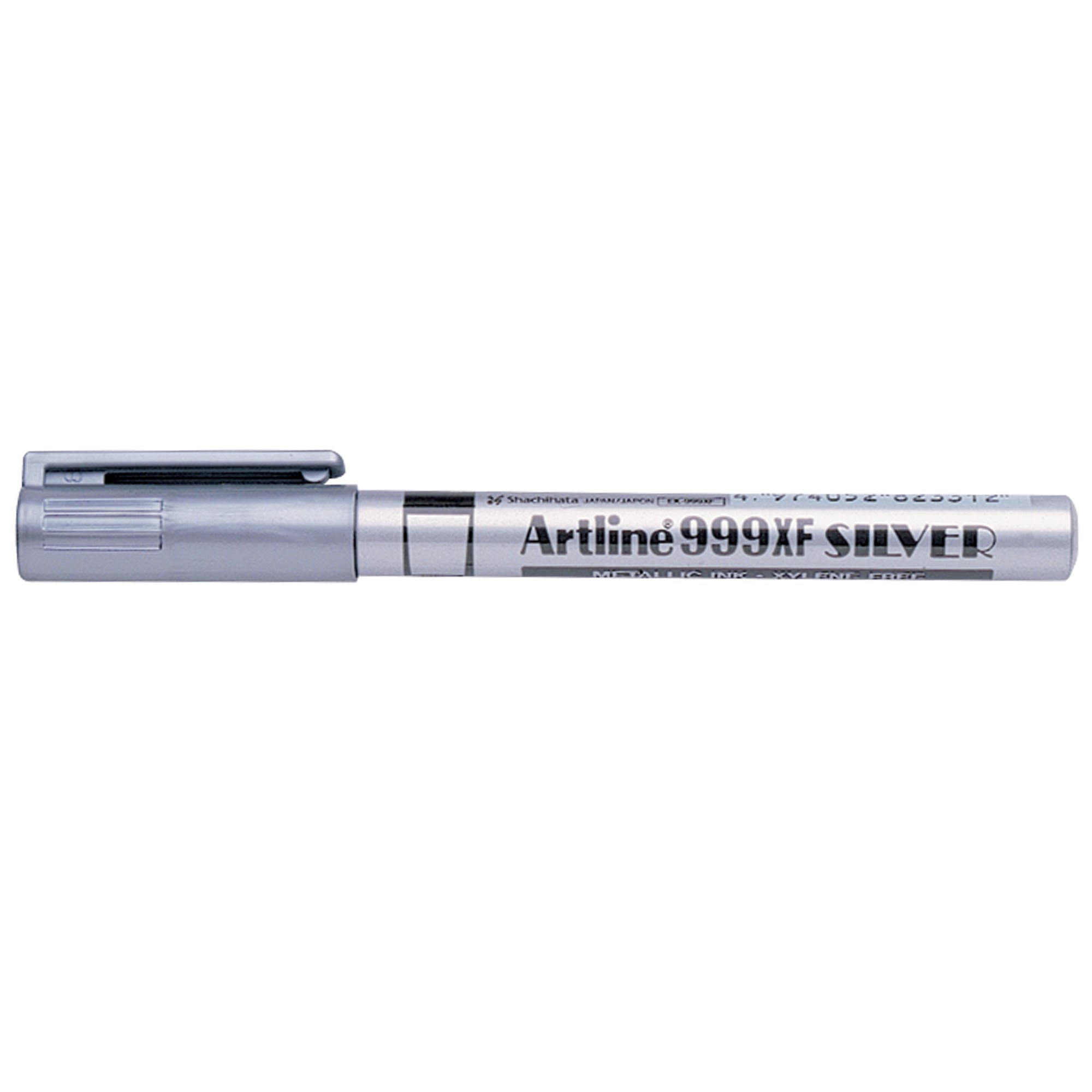 Artline 999XF Metallic Permanent Marker Xtra Fine Bullet 0.8mm Silver Box 12