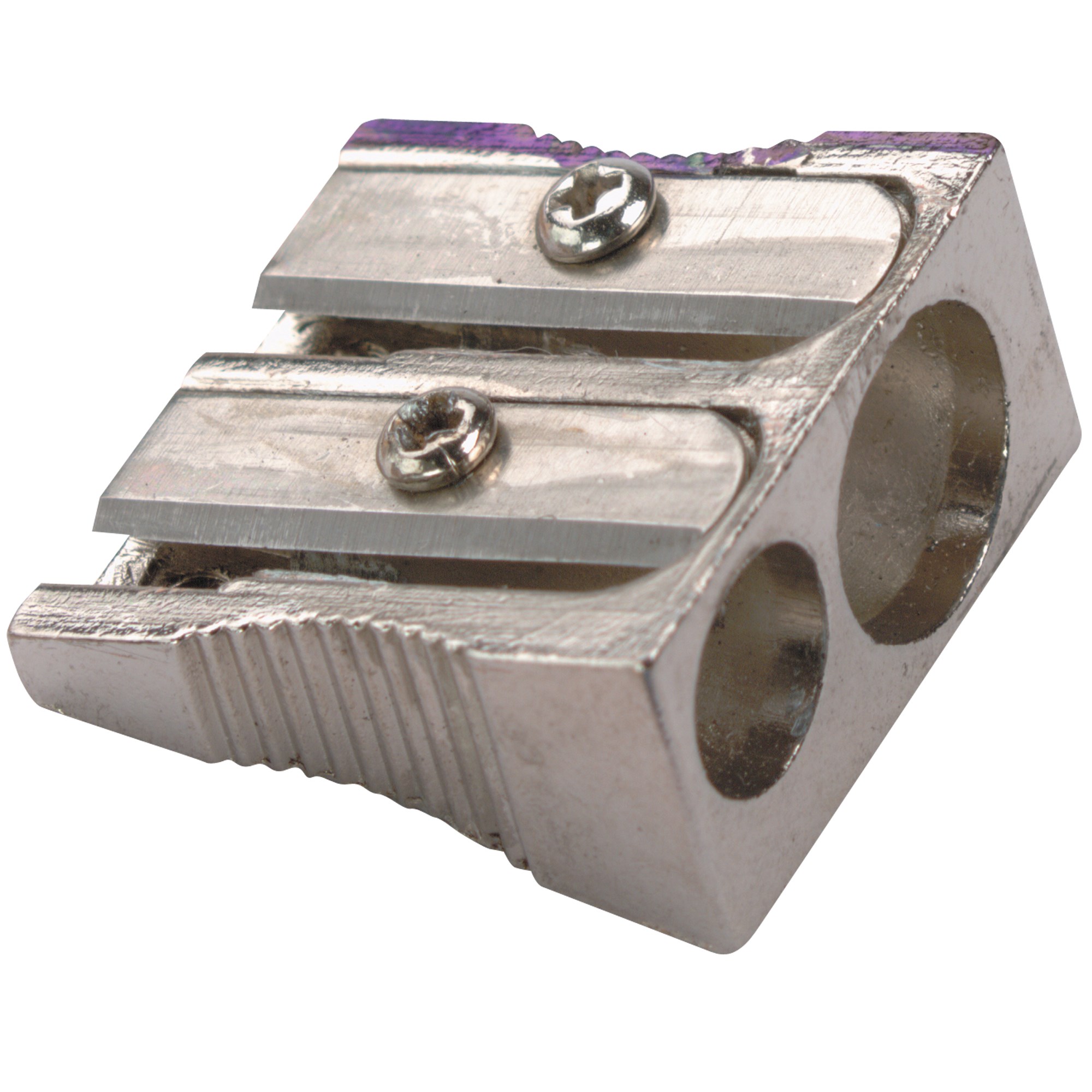 Marbig Pencil Sharpener 2 Hole Metal Silver Box 48