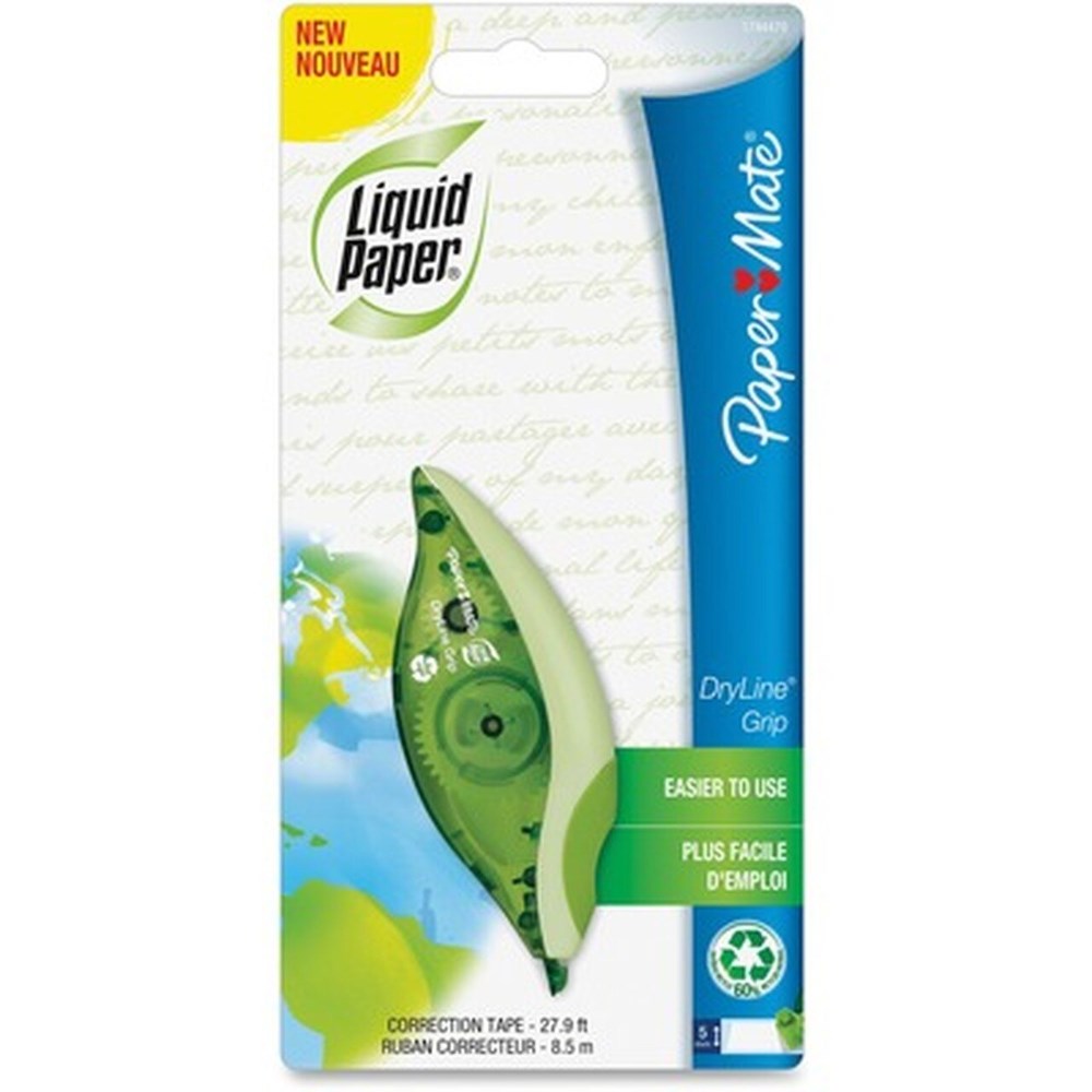 Paper Mate Liquid Paper Correction Tape Dryline Grip 5mm x 8.5m 60% Recycled
