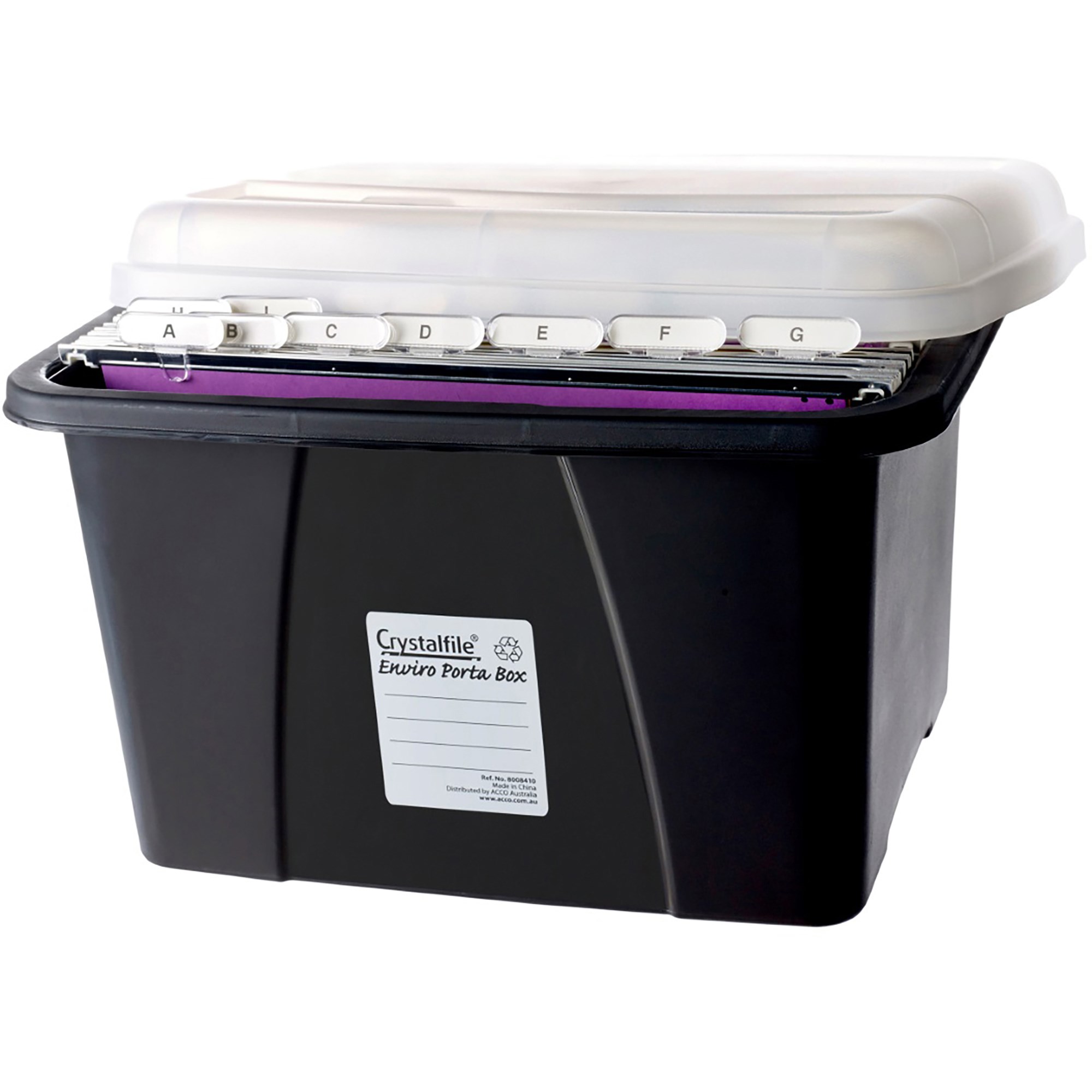 Crystalfile Enviro Porta Box 32L With 10 Suspension Files Black