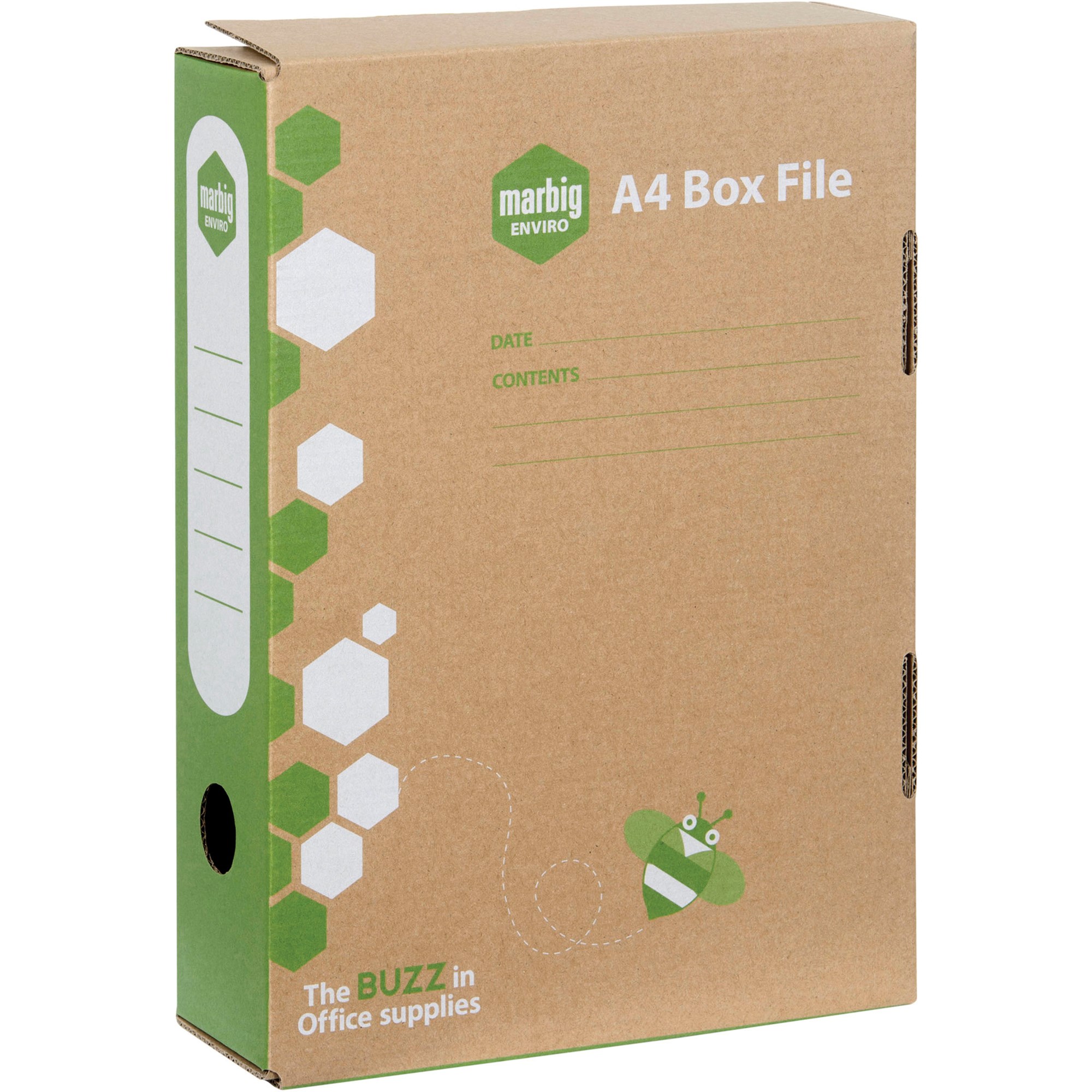 Marbig Enviro Standard Box  File A4 80mm Spring Fitted Kraft