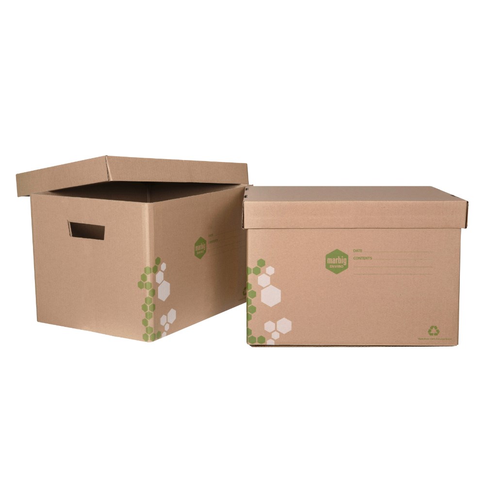 Marbig Sto-Away Archive Box es 315W x 420D x 275mmH Kraft Pack  Of 2