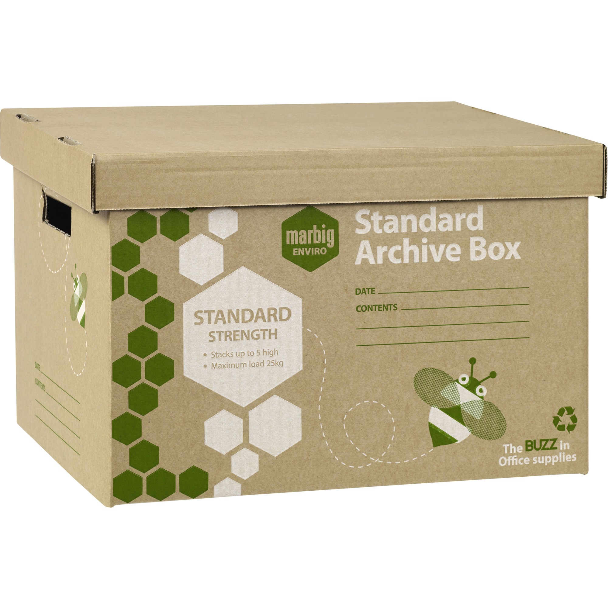 Marbig Enviro Standard Archive Box es 315W x 420D x 260mmH Brown Pack  Of 5