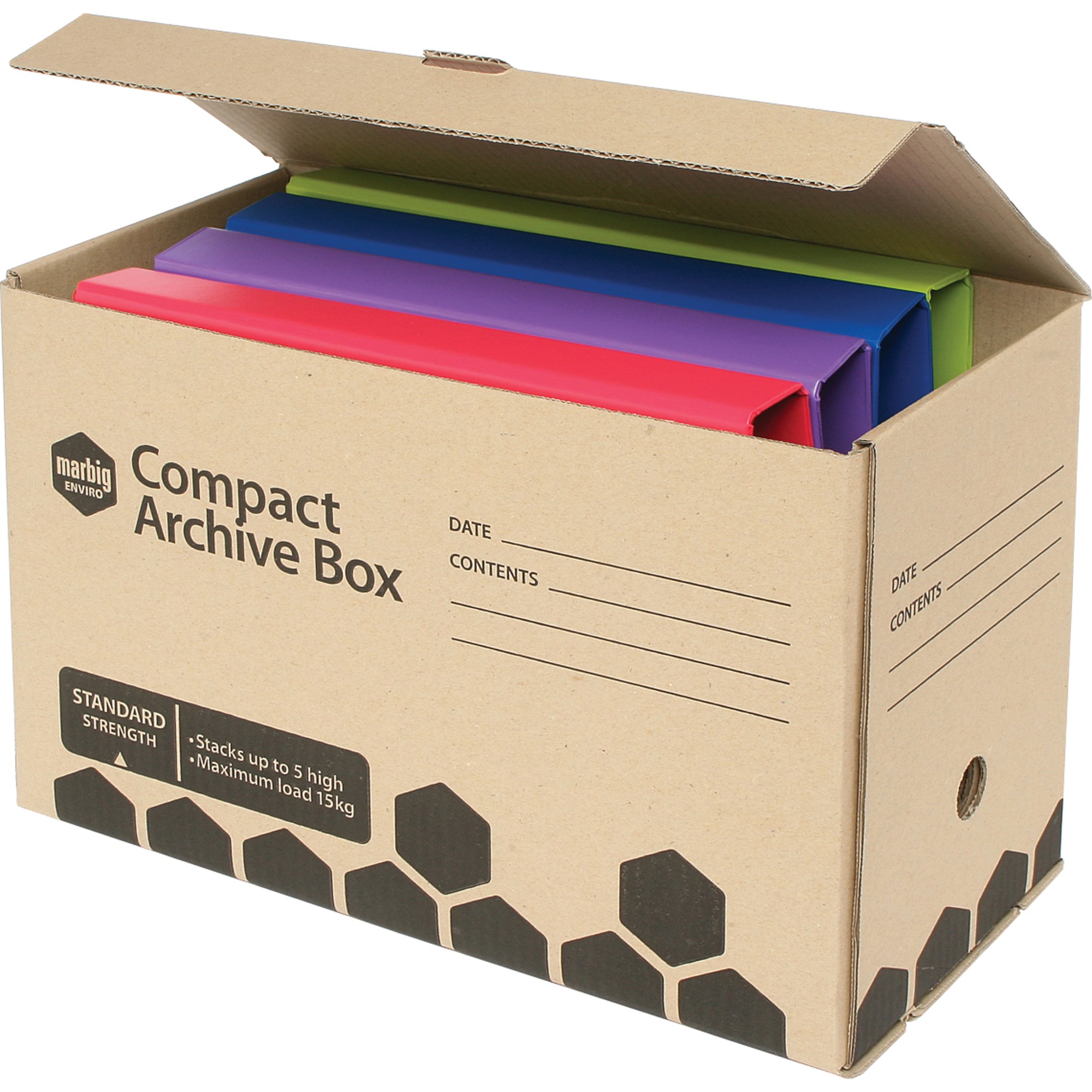 Marbig Enviro Compact Archive Box  Hinged Lid 180W x 410D x 260mmH Brown