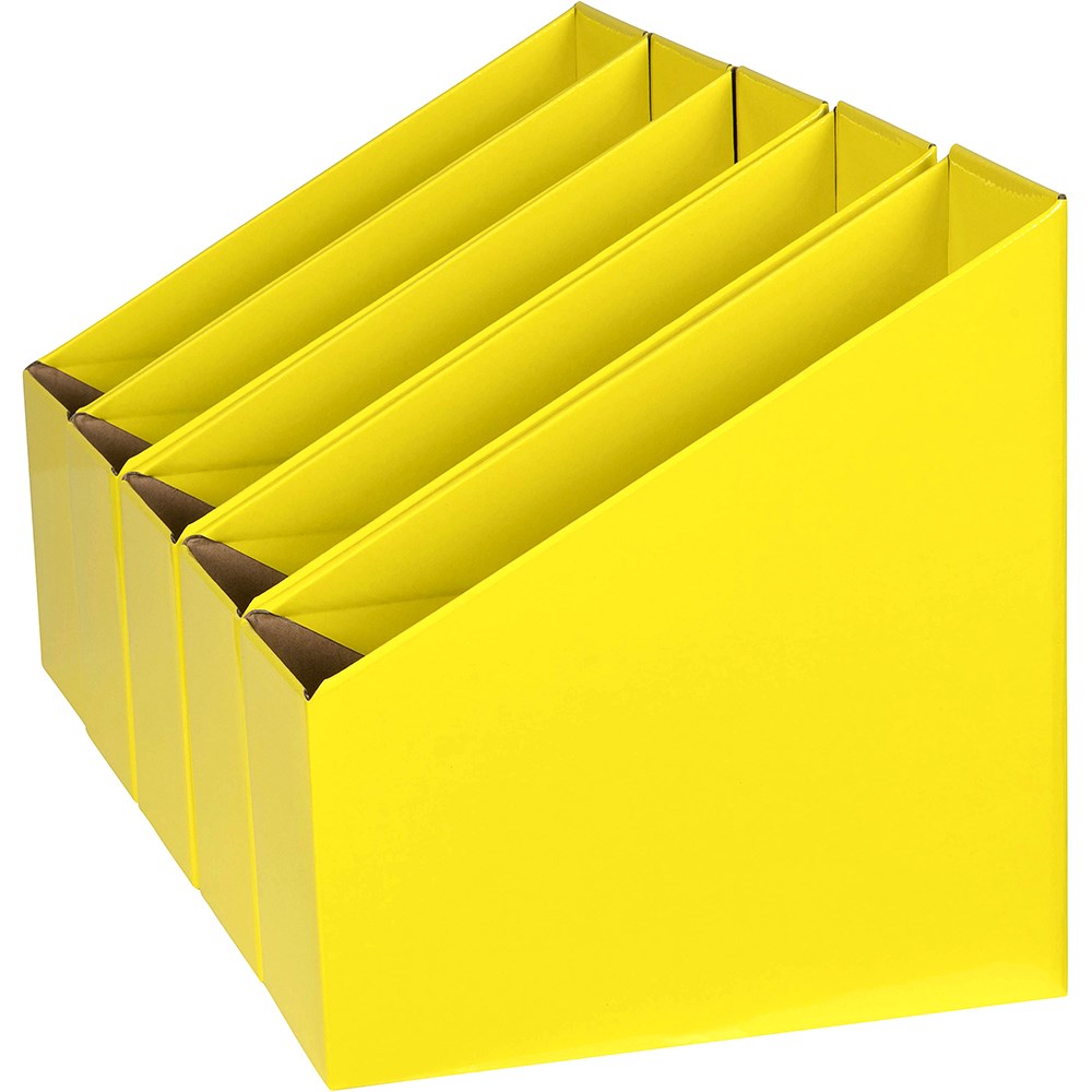 Marbig Book Box es Small 90W x 250D x 270mmH Yellow Pack Of 5