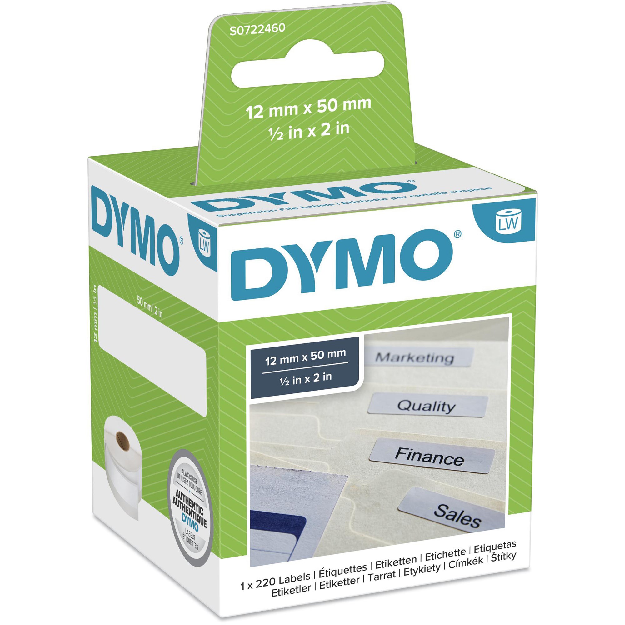Dymo 99017 LabelWriter Labels 12x50mm Filing-Paper White Box  of 220