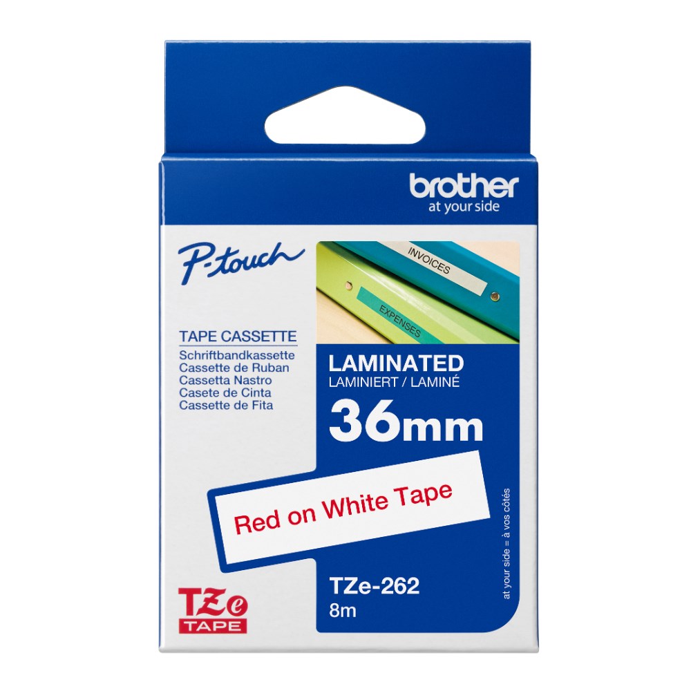 Brother TZE-262 P-Touch Tape 36mmx8m Red on White