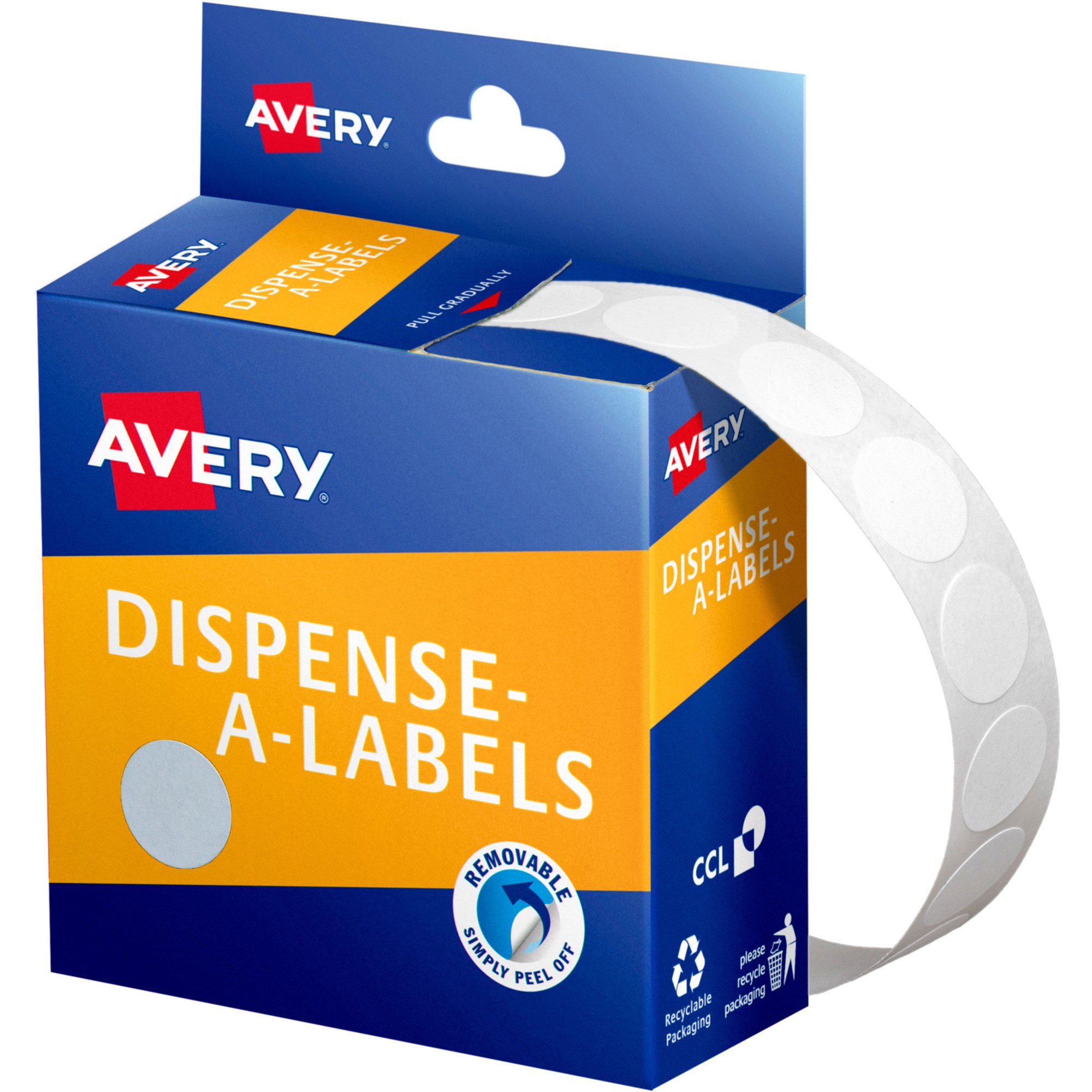 Avery Removable Dispenser Labels 14mm Round White Pack  Of 1200