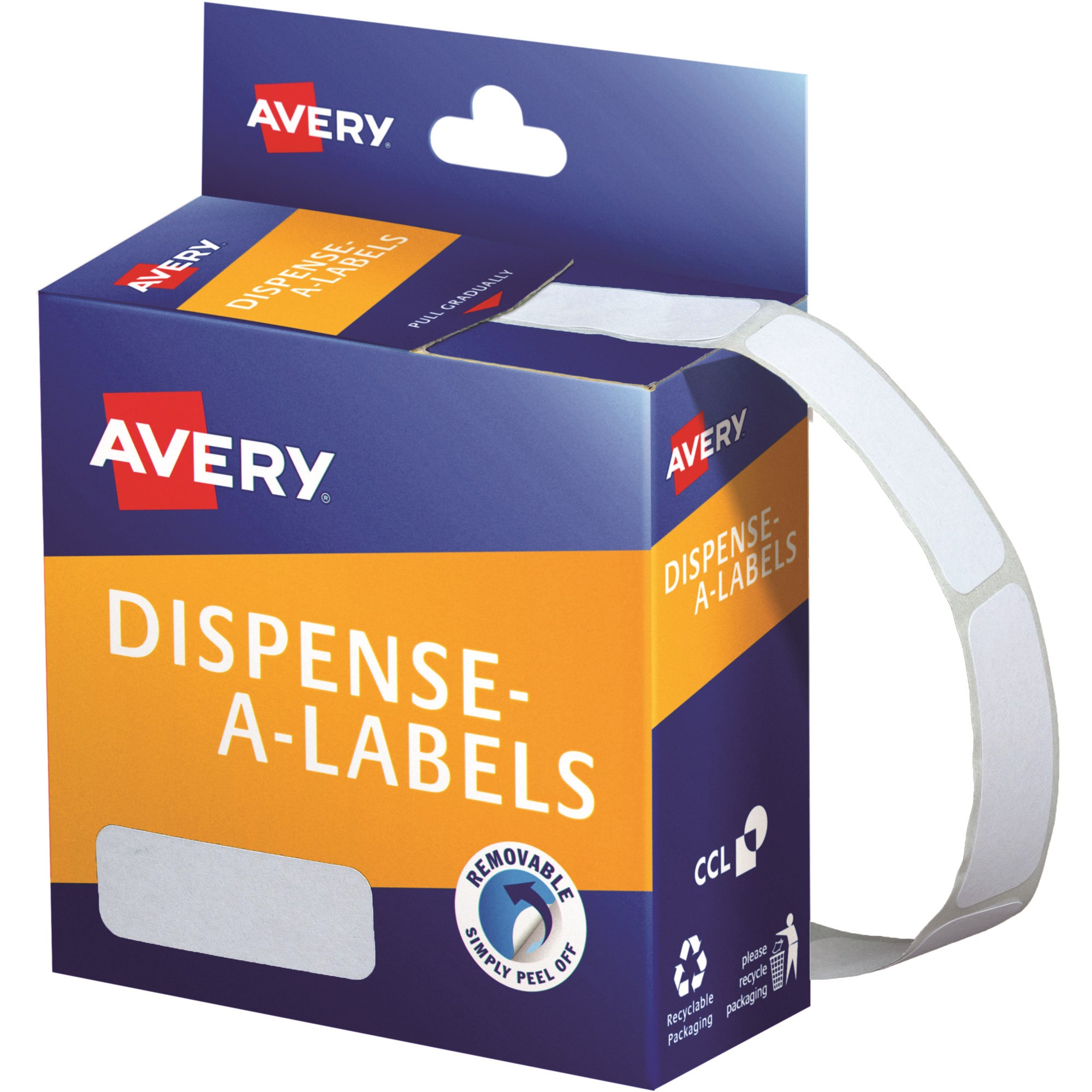 Avery Removable Dispenser Labels 13x36mm Rectangle White Pack Of 700