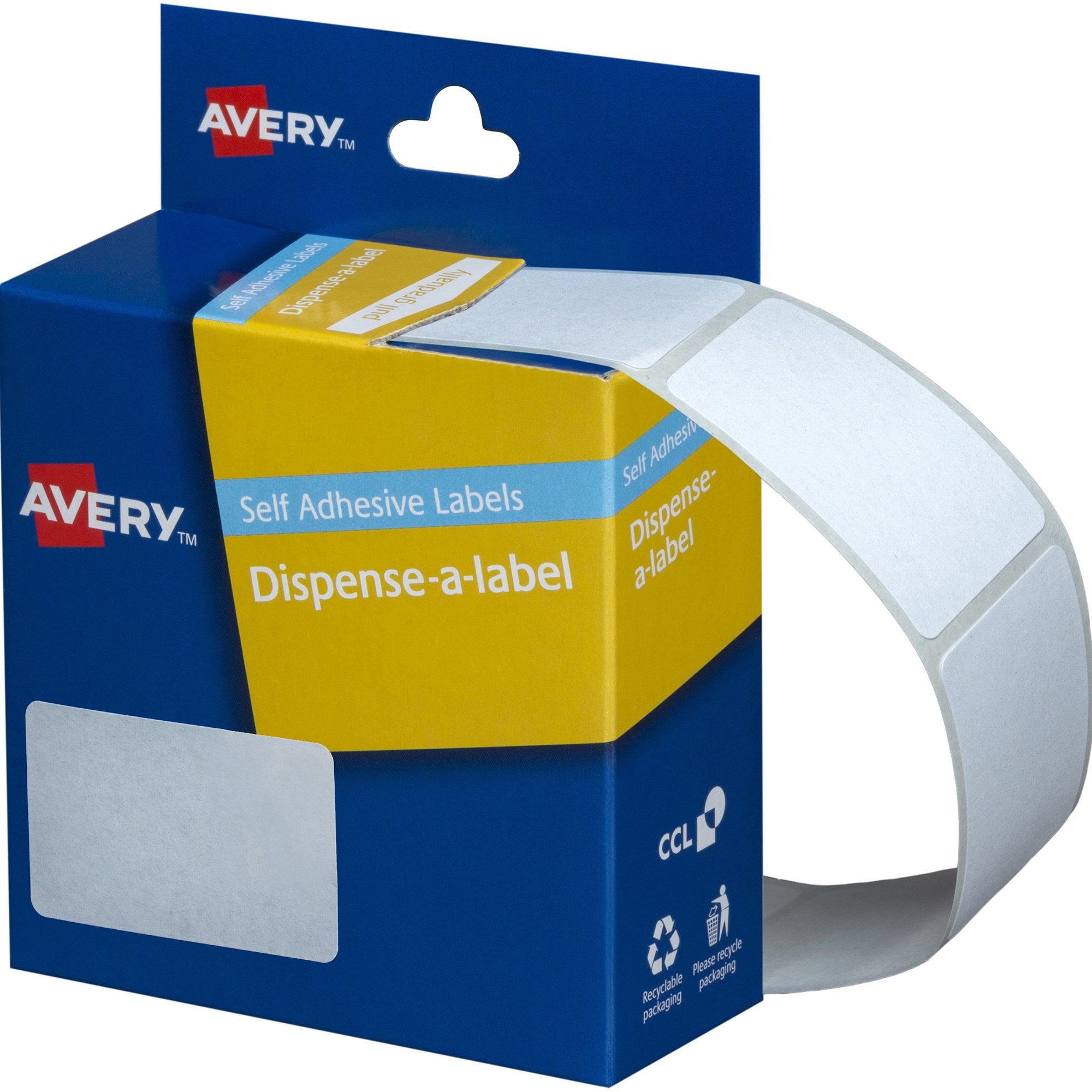 Avery Removable Dispenser Labels 35x49mm Rectangle White Pack  Of 220