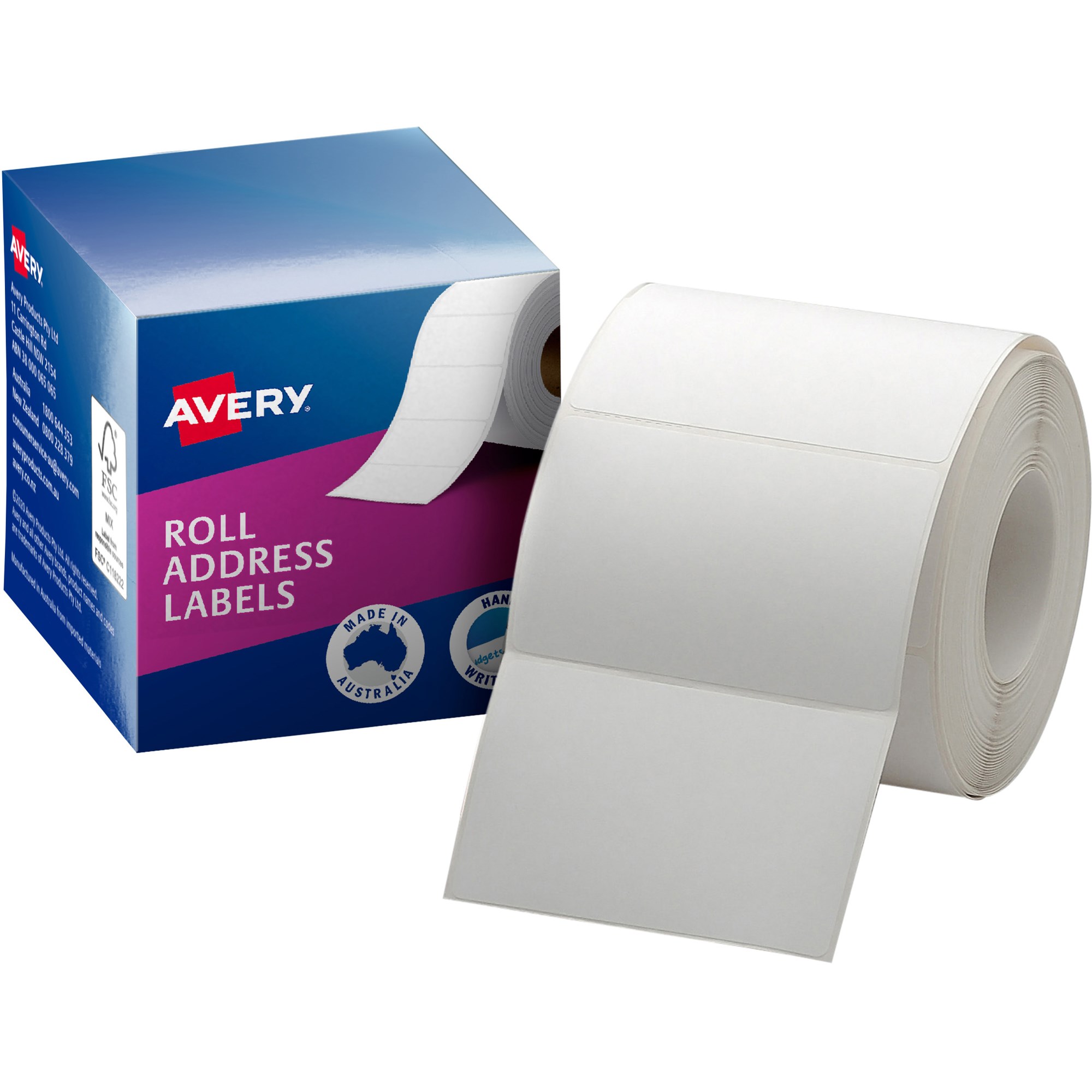 Avery Permanent Address Labels 78x48mm Write On White Box  Of 500