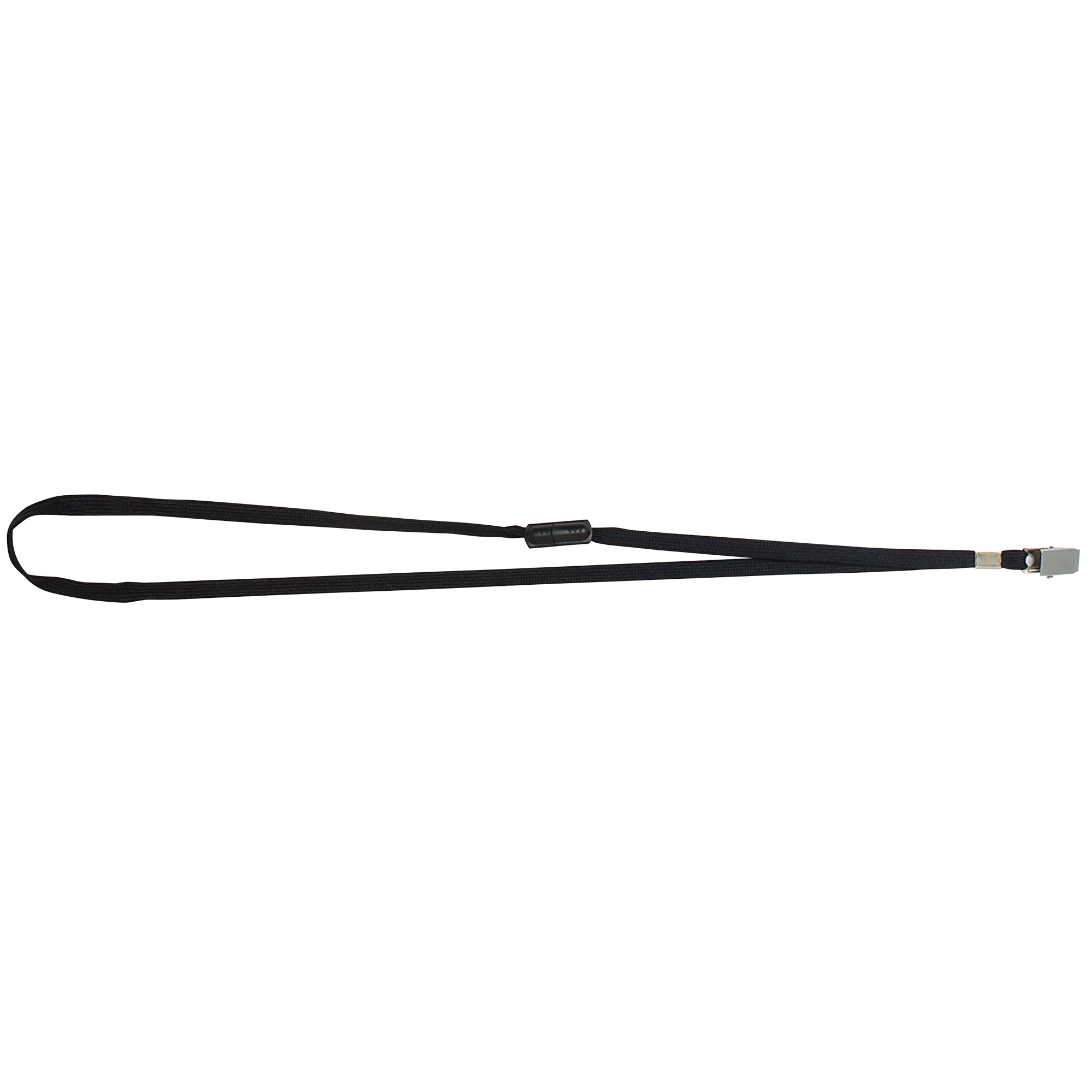 Rexel Lanyards 520mm With Alligator Clip And Breakaway Safety Clip Black Pack  Of 10