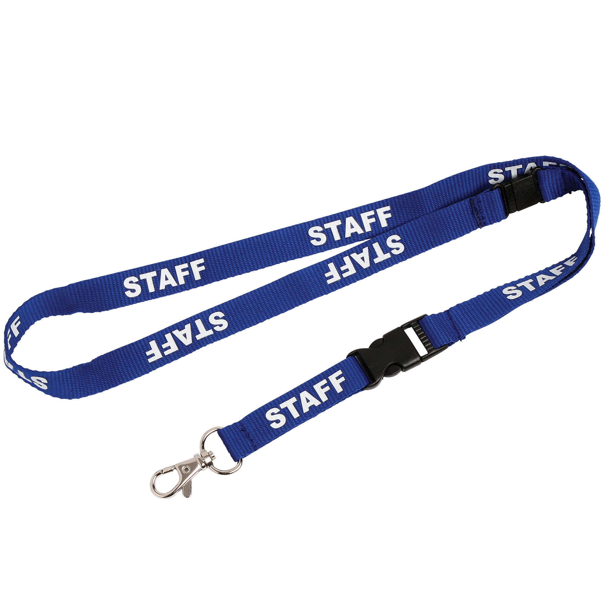 Rexel Pre-Printed ID Lanyards Staff With Breakaway Safety Clip Blue Pack Of 5