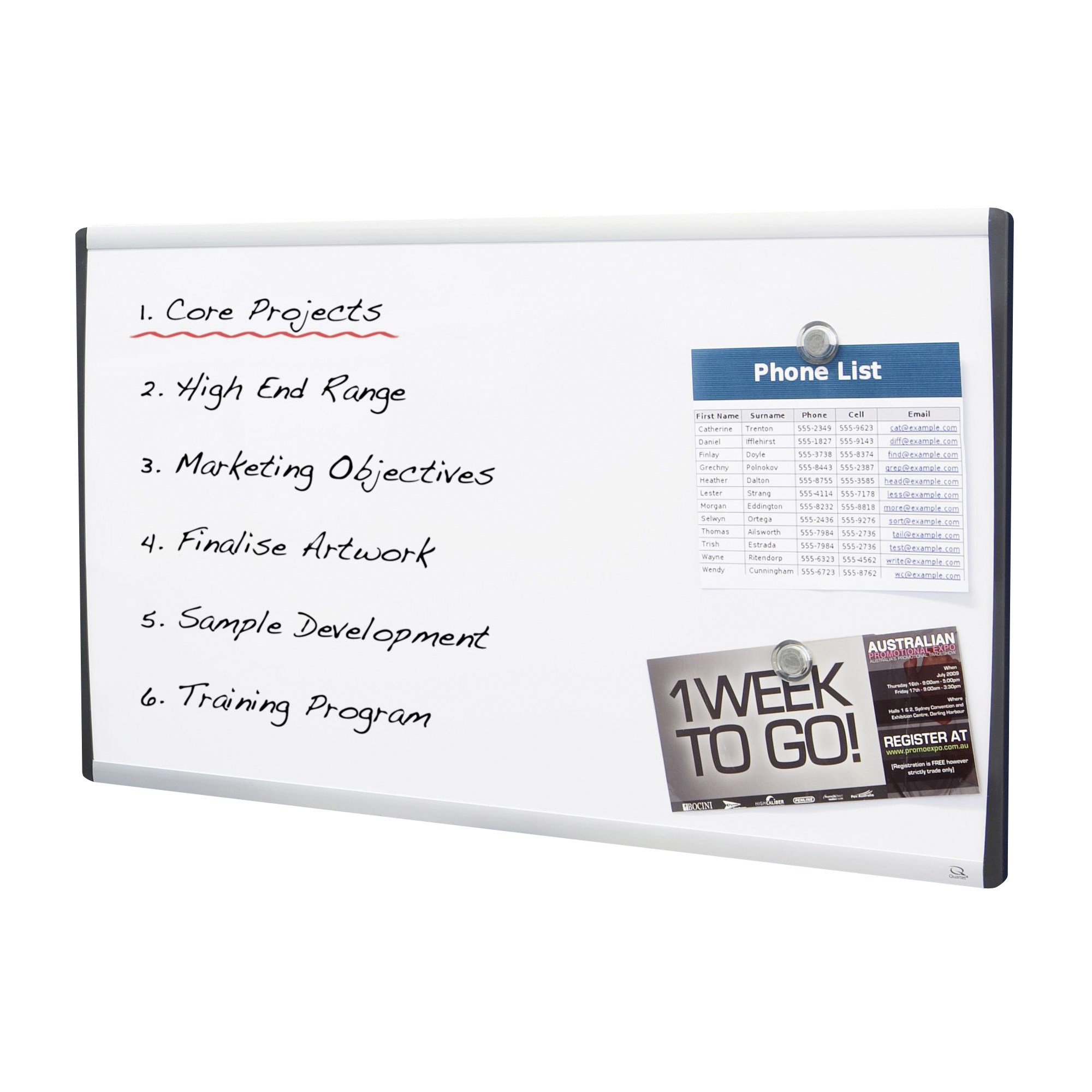 Quartet Arc Cubicle Whiteboard 610 x 360mm Aluminium Frame