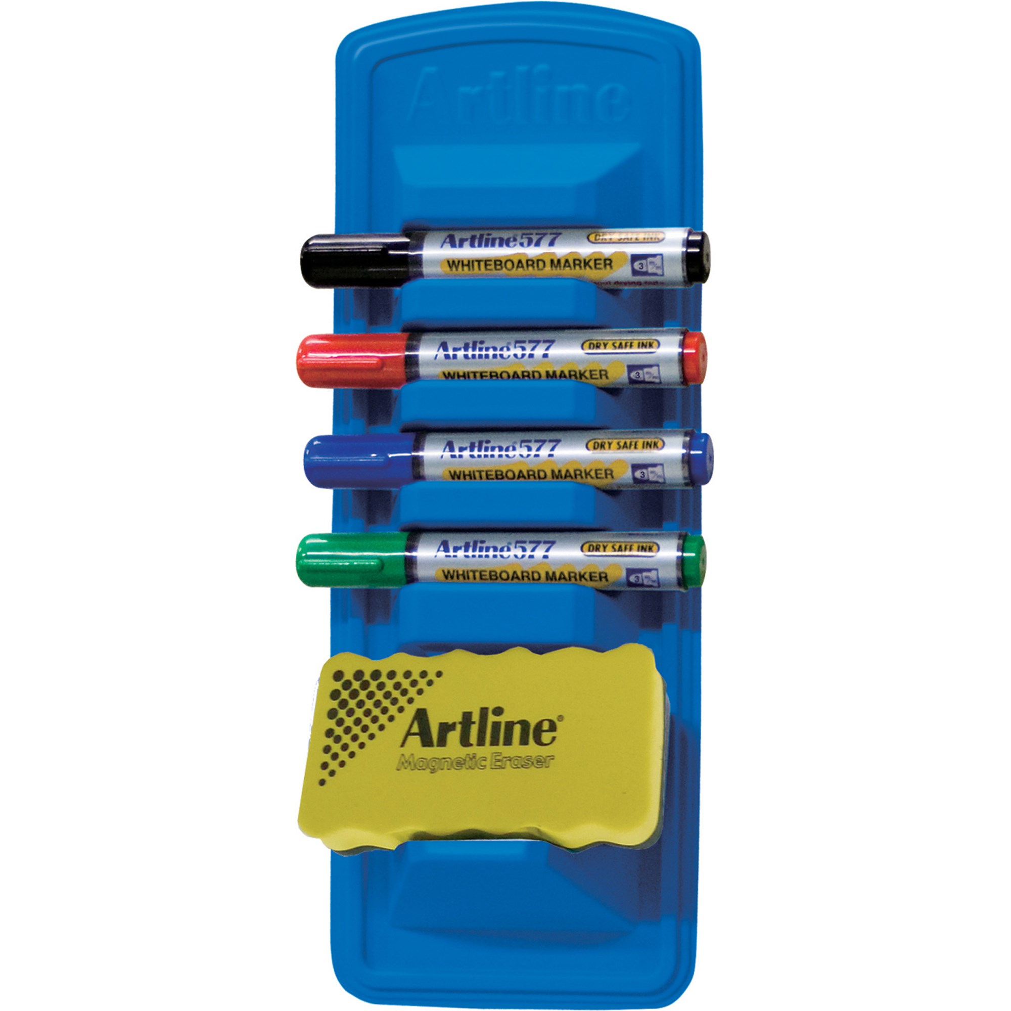 Artline 577 Whiteboard Eraser And Markers Caddy Starter Kit Pack Of 4