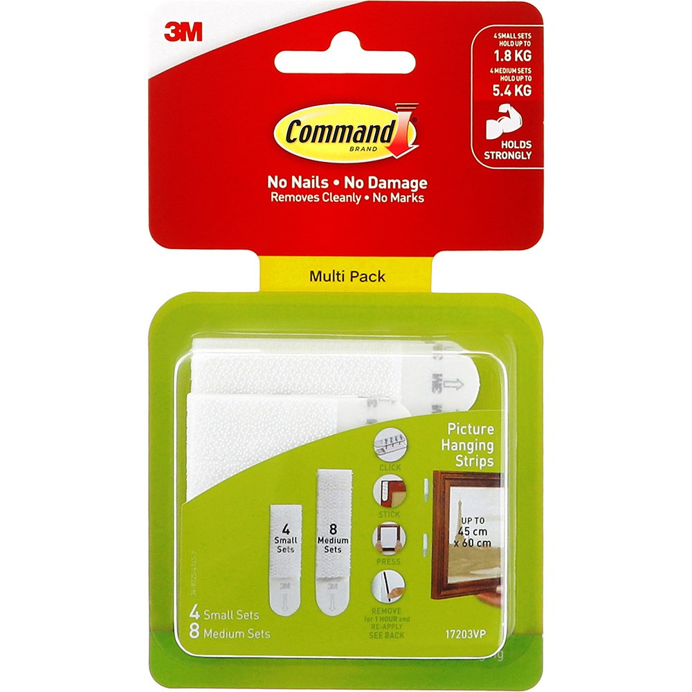 Command 17203 Picture Hanging Strips Small And Medium Pack White