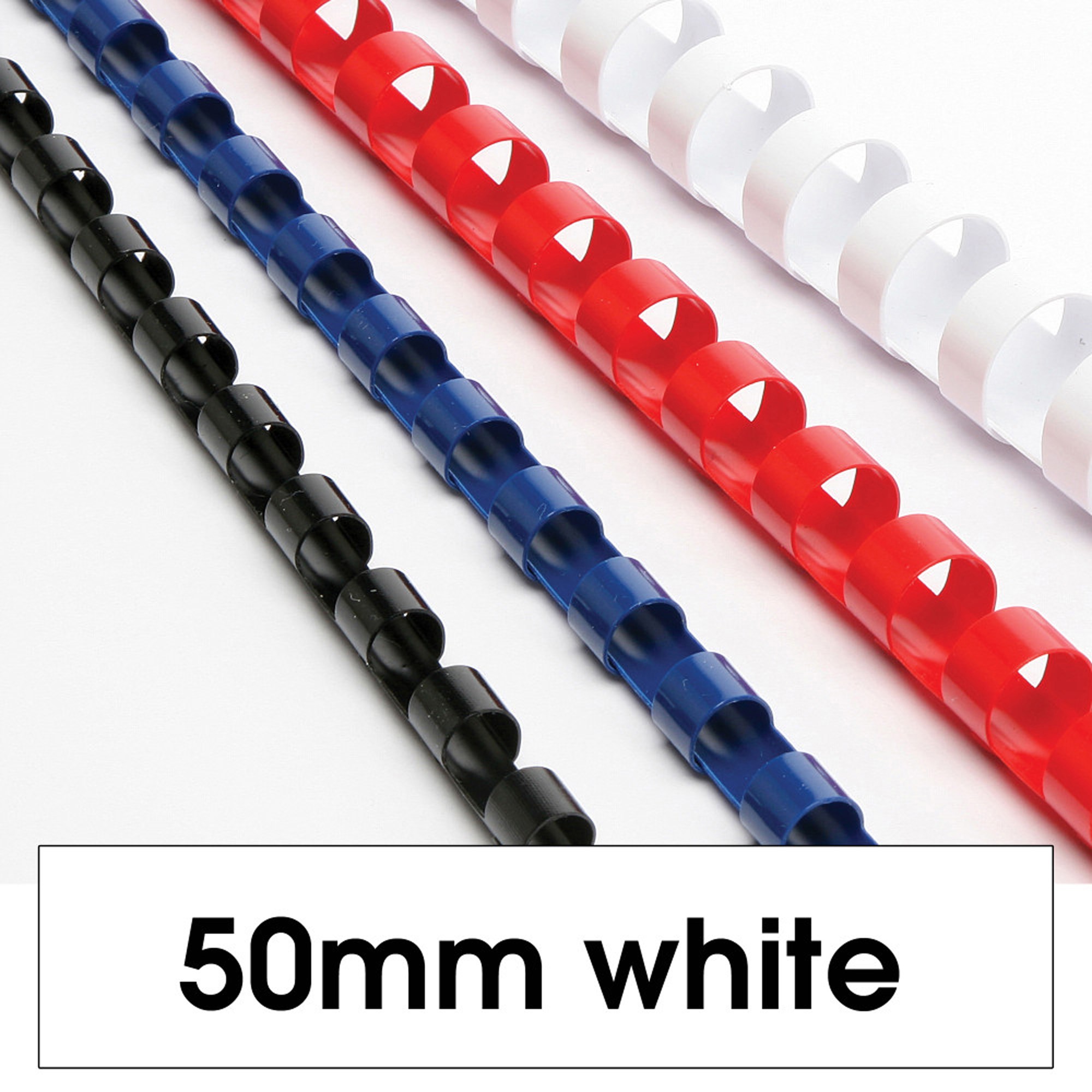 Rexel Plastic Binding Comb 50mm 21 Loop 450 Sheet  Capacity White Pack  Of 50