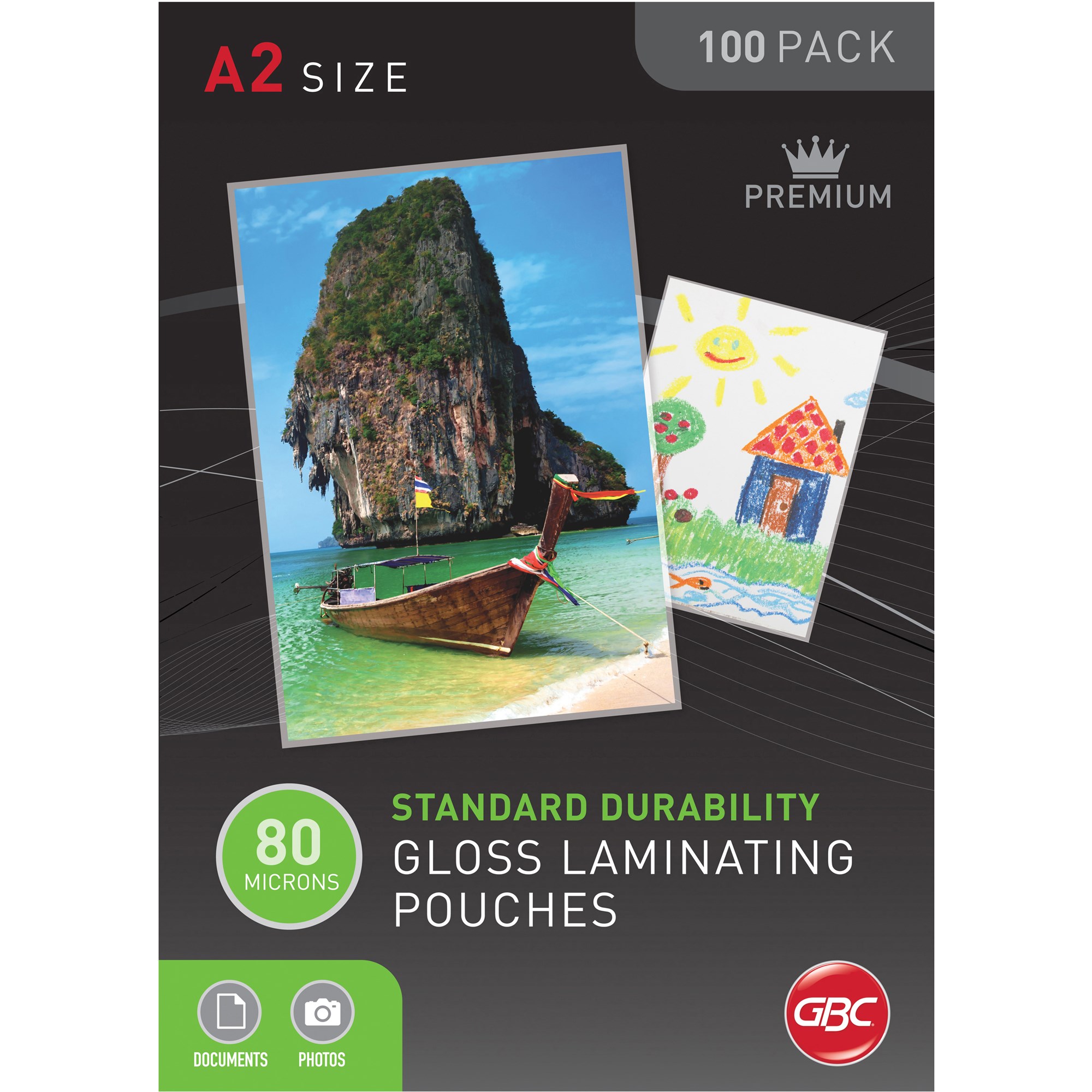 GBC Laminating Pouches A2 80 Micron Gloss Pack Of 100