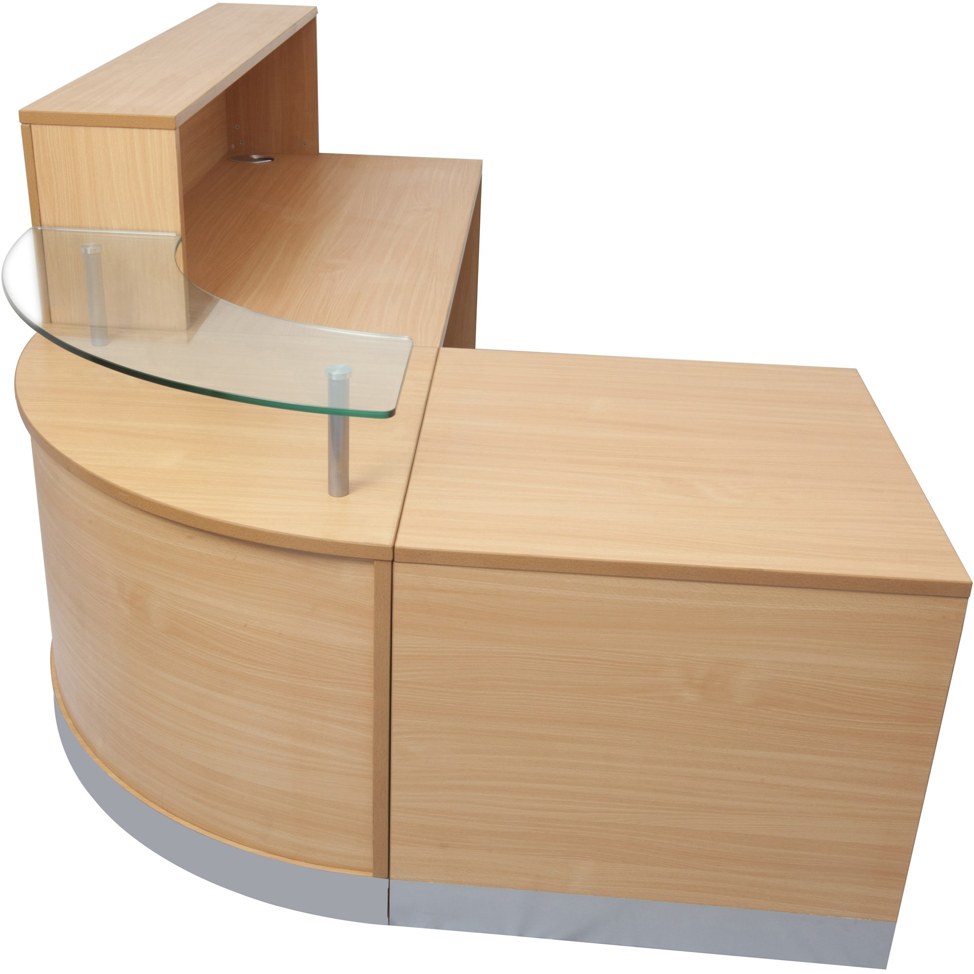 Rapidline Flow Reception Counter 2400/1600W x 800D x 1160mmH Beech