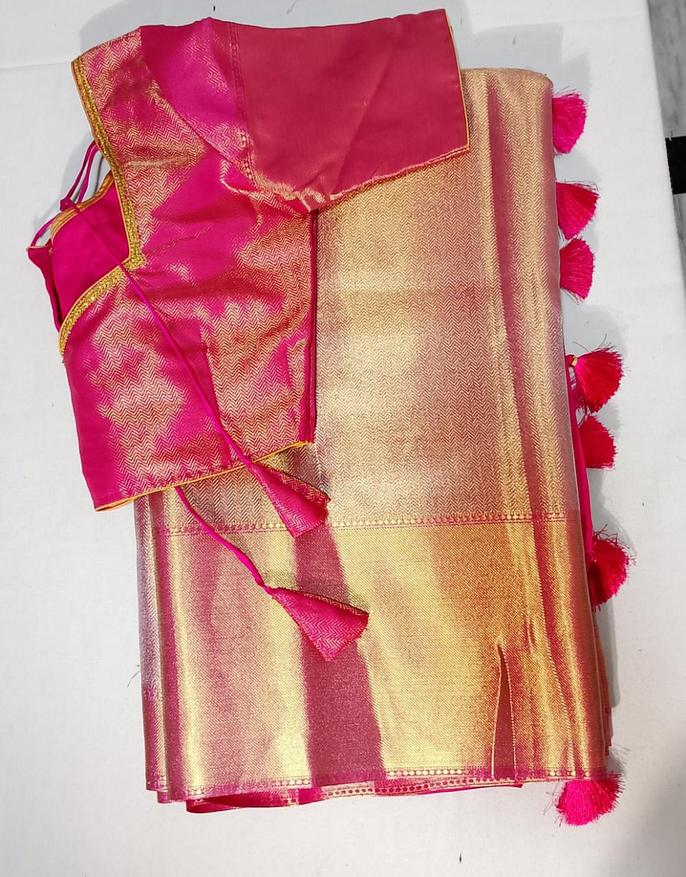 C125: Ready To Ship Beautifuk Tissue Silk Saree With Stitched Blouse C125: Ready To Ship Beautifuk Tissue Silk Saree With Stitched Blouse