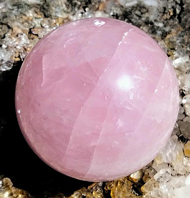 Deep Pink Rose Quartz Sphere (India) 55mm