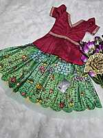 P177: Beautiful Designer Chinnon Silk Kids Lehenga Sets P177: Beautiful Designer Chinnon Silk Kids Lehenga Sets