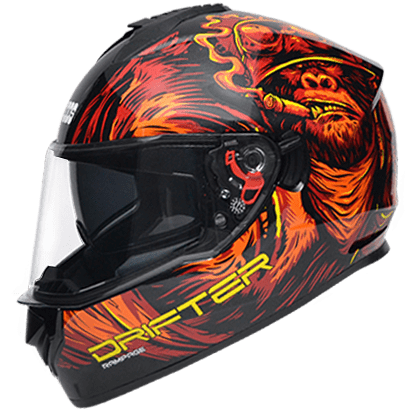STUDDS DRIFTER D3 MATT BLACK/RED N10 ORANGE D/V (L)