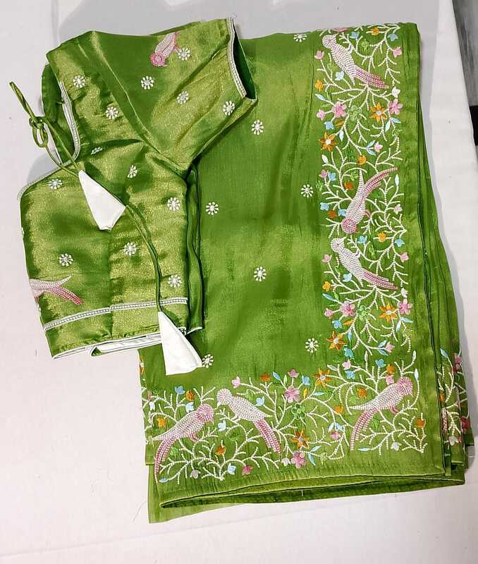 C229: Ready To Ship Beautiful Tissue Silk Saree With Stitched Blouse C229: Ready To Ship Beautiful Tissue Silk Saree With Stitched Blouse