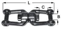 Swivel - 8mm - Hex Pin Jaw to Jaw