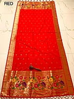 B1971: Beautiful Soft Silk Paithani Duppatas