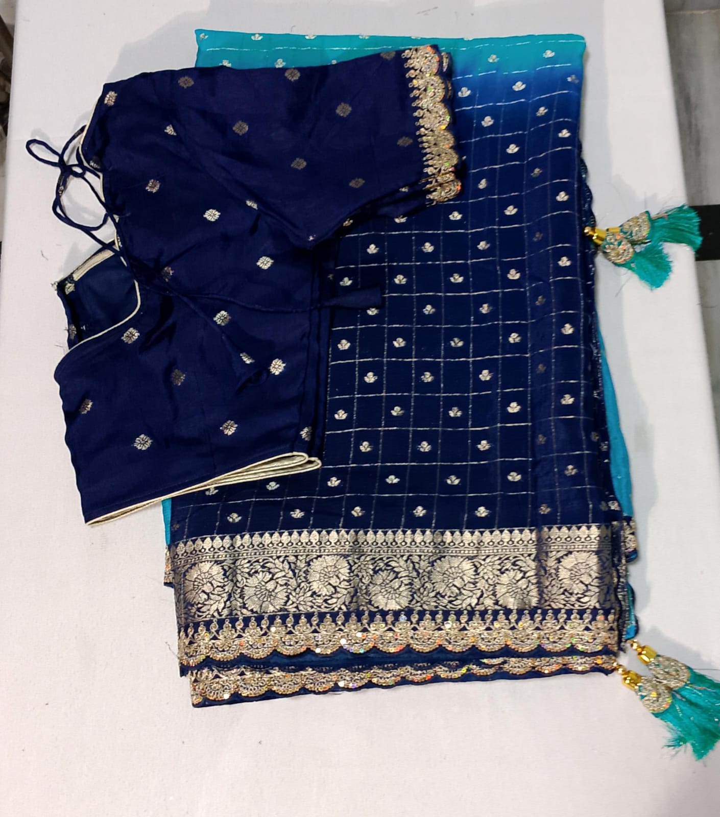 C183: Ready To Ship Beautiful Banarasi Silk Saree With Stitched Blouse