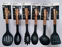 GOLD PLATED COOKING SPOON COOKWARE SET OF 6 PIECES