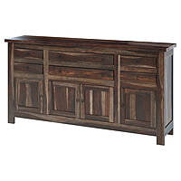 Rustic Dark Wood Sideboard with Drawers & Cabinets - Farmhouse Buffet Rustic Dark Wood Sideboard with Drawers & Cabinets - Farmhouse Buffet