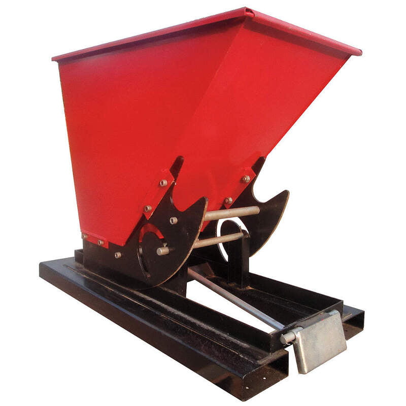 Tolva de Autovaciado, 6000 lb., Acero, Rojo