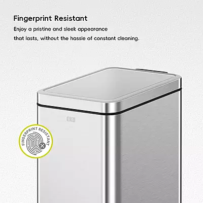 سلة نفايات ايكو بدواسة مع بطانة داخلية – 10 لتر  – من الفولاذ المقاوم للصدأ