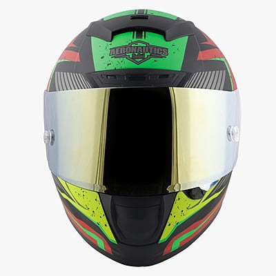 STEELBIRD SA-2 BREEZER GLOSSY BLACK/RED C/V 600 MM WITH EXTRA VISOR (SH)