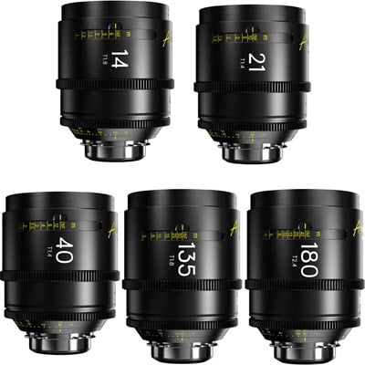 DZOFILM Arles 14/21/40/135/180mm FF/VV Prime Cine Lens (PL mount,meter)