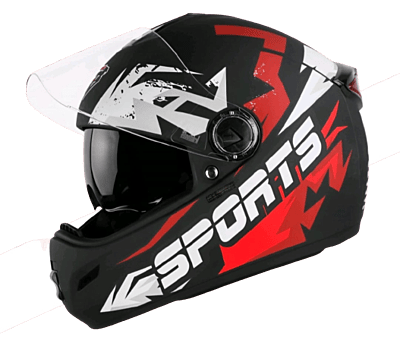 STEELBIRD SBH-34 ROX ISS R SPORTS GLOSSY BLACK/RED C/V 580 MM (M)