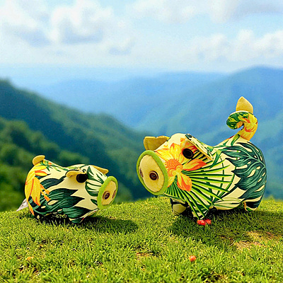 Lợn An Lạc Con - Thủ Công Nhồi Bông, Vải Cotton Lợn An Lạc Con - Thủ Công Nhồi Bông, Vải Cotton