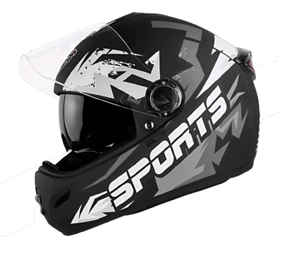 STEELBIRD SBH-34 ROX ISS R SPORTS MATT BLACK/GREY C/V 600 MM (L)