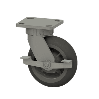 6"Donut Swivel Plate Caster Gray W/Side Brake-N/M 6"Donut Swivel Plate Caster Gray W/Side Brake-N/M