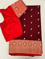 V116:Pure Banarasi Katan silk saree with stitched blouse V116:Pure Banarasi Katan silk saree with stitched blouse