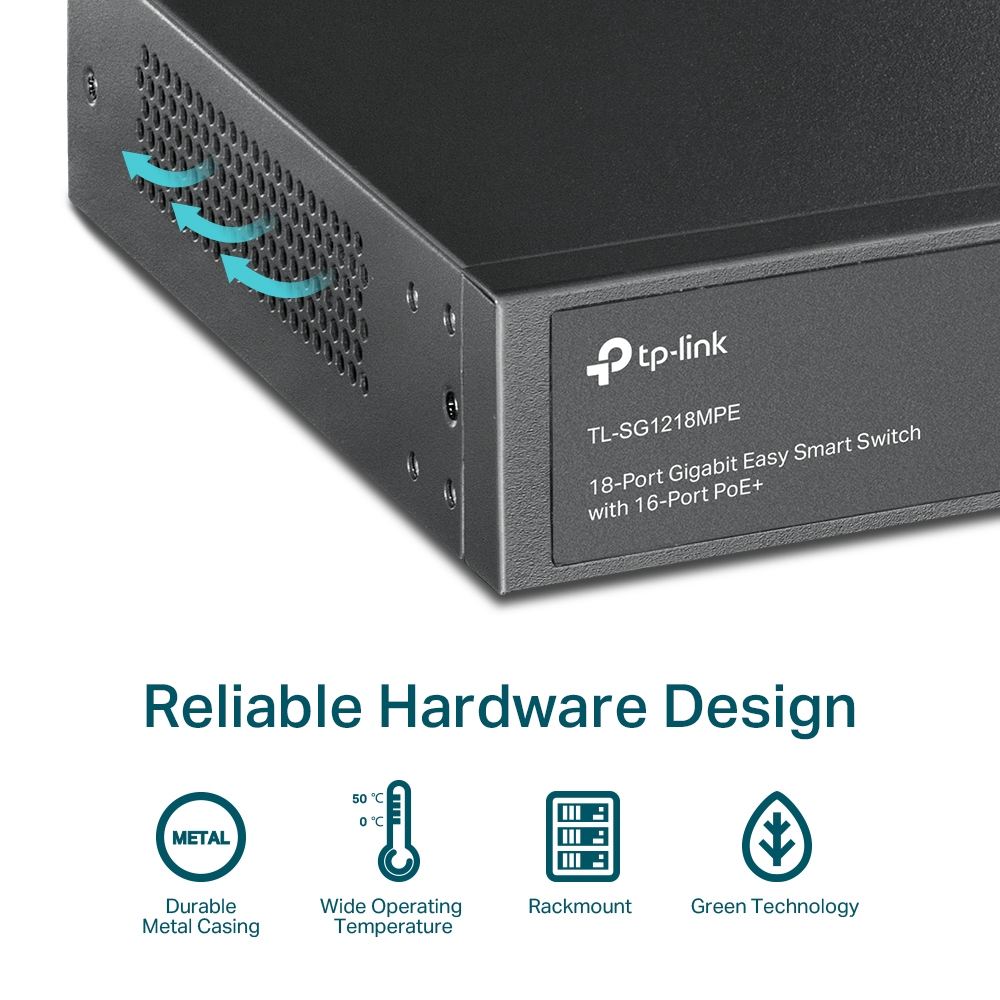 TP-Link 18-Port Gigabit Easy Smart Switch with 16-Port PoE