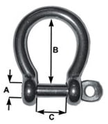 Shackle - Bow - 5mm - Cast Shackle - Bow - 5mm - Cast