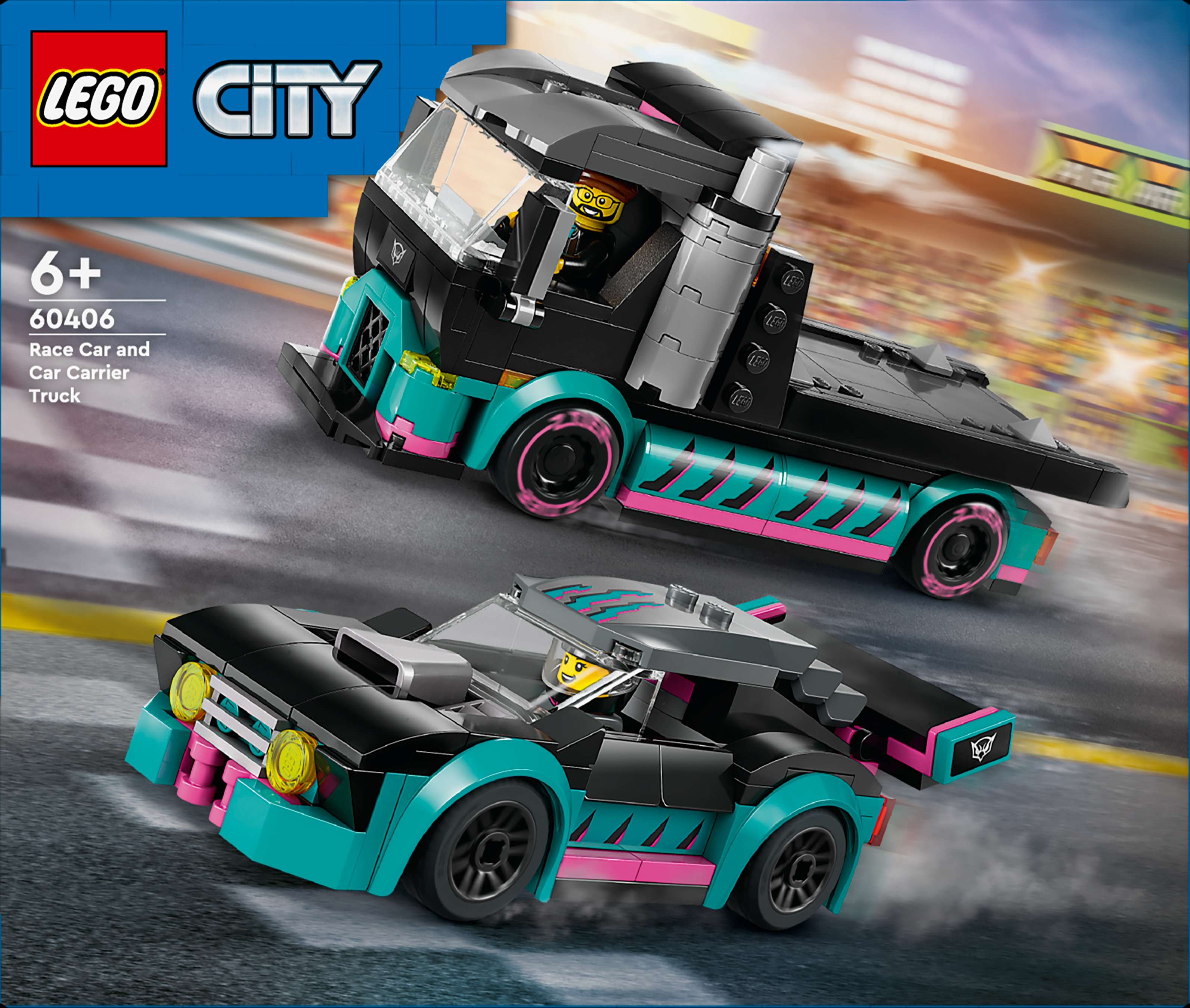 Race Car and Car Carrier Truck