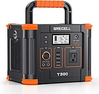 GRECELL- Central eléctrica portátil 300 W, generador solar 288 Wh