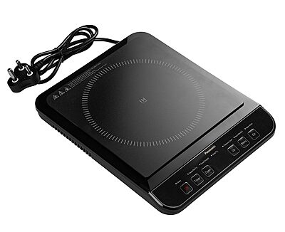 Side profile of Panasonic KY-A112AKFD compact induction cooktop Side profile of Panasonic KY-A112AKFD compact induction cooktop
