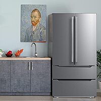 SMETA Refrigerador Puerta francesa con máquina de hielo, 36 pulgadas